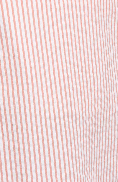 Berle Flat Front Seersucker Shorts In Orange