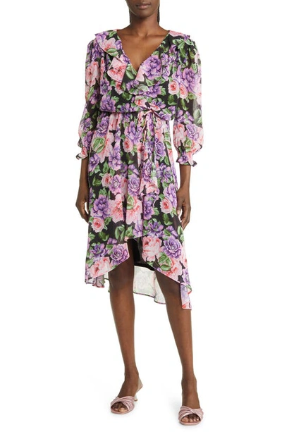 Shop Fraiche By J Mura Floral Ruffle Faux Wrap Dress