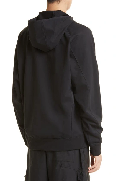 Shop Y-3 Stretch Fit Half Zip Hoodie In Black