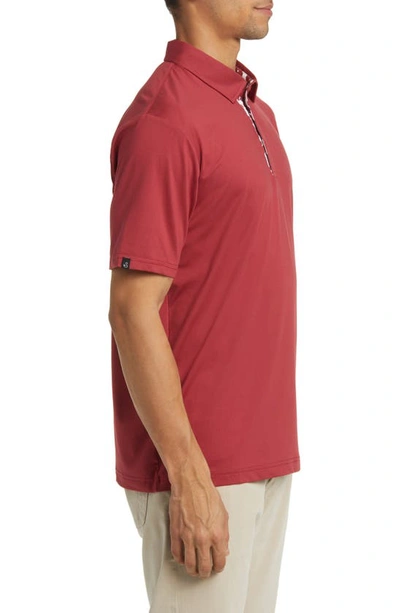 Shop Swannies James Solid Stretch Golf Polo In Red Heather