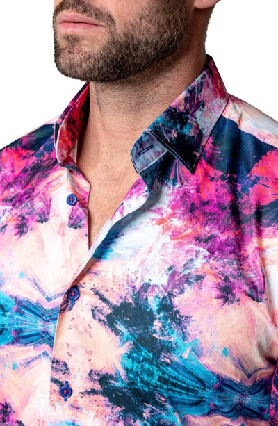 Shop Maceoo Fibonacci Tranquil Regular Fit Button-up Shirt In Pink