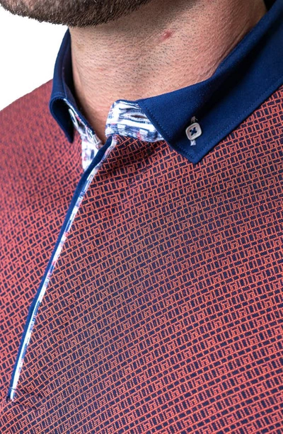 Maceoo Mozartopa Red Short Sleeve Cotton Polo In Red