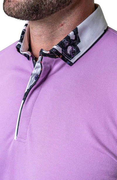 Shop Maceoo Mozart Solid Peace Purple Piqué Button-down Polo