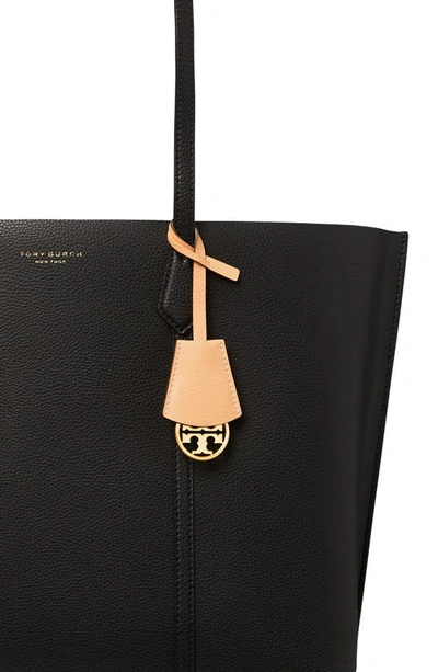Shop Tory Burch Perry Triple Compartment Leather Tote In Black