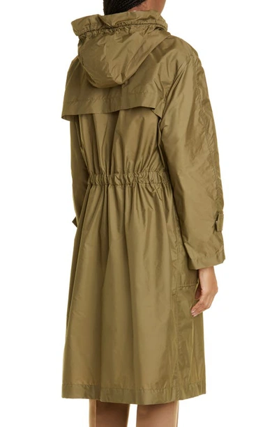 Shop Moncler Hiengu Nylon Hooded Rain Coat In Military