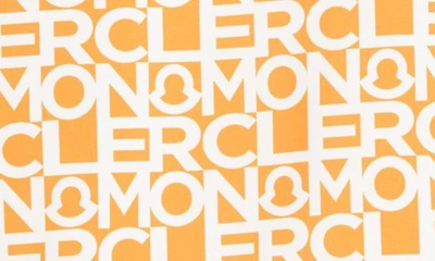 Shop Moncler Alose Logo Print Taffeta Jacket In Orange Multi