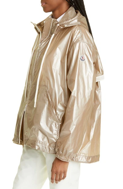 Moncler Tazenat Zip-up Hooded Jacket In Metallic