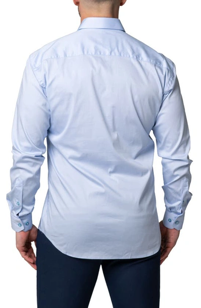 Shop Maceoo Fibonacci Sleek Sky Contemporary Fit Button-up Shirt In Blue