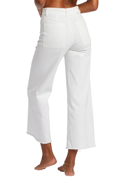Billabong Free Fall Stretch Cotton Crop Wide Leg Pants In Salt Crystal 1