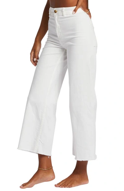 Billabong Free Fall Stretch Cotton Crop Wide Leg Pants In Salt Crystal 1