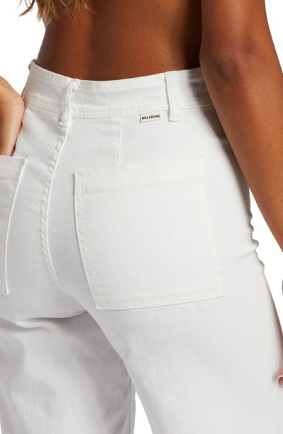 Billabong Free Fall Stretch Cotton Crop Wide Leg Pants In Salt Crystal 1
