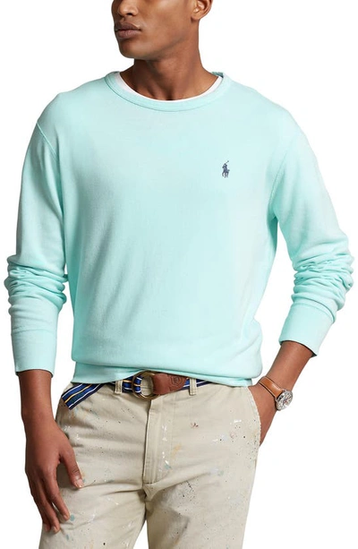 Shop Polo Ralph Lauren Spa Terry Sweatshirt In Island Aqua
