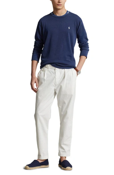 Polo Ralph Lauren Logo Crewneck Sweatshirt In Newport Navy