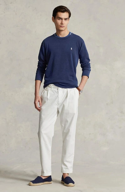 Polo Ralph Lauren Logo Crewneck Sweatshirt In Newport Navy