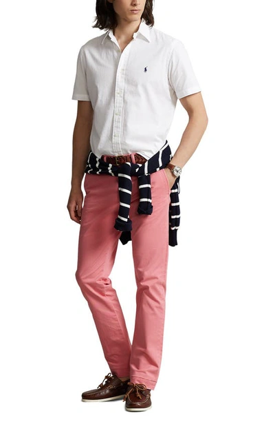 Shop Polo Ralph Lauren Classic Fit Cotton Seersucker Button-down Shirt In White