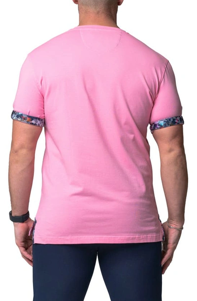 Maceoo Vivaldi Solid Trip Pink V-neck T-shirt In Pink