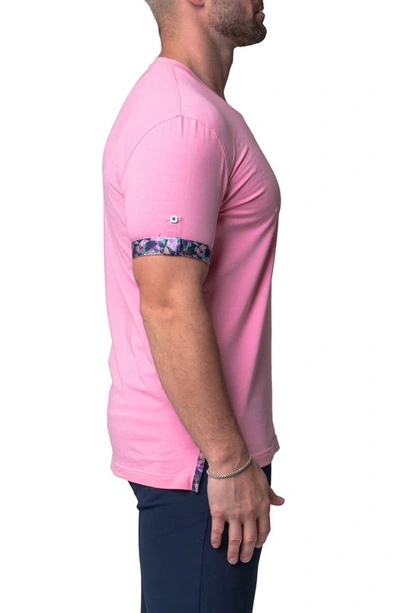 Maceoo Vivaldi Solid Trip Pink V-neck T-shirt In Pink