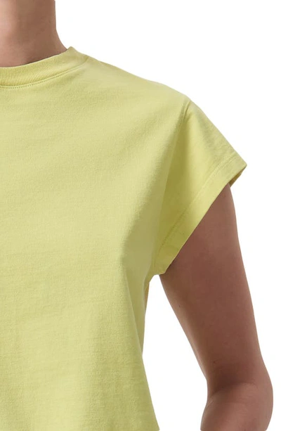 Shop Agolde Bryce Cap Sleeve T-shirt In Mantis