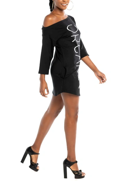 Shop Dai Moda One-shoulder Minidress In Black