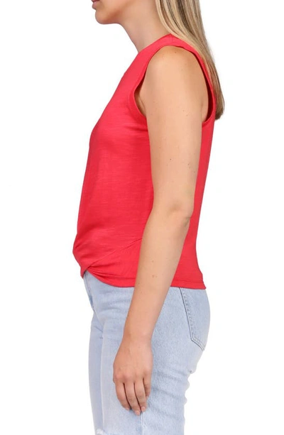 Shop Sanctuary Twisted Cotton Blend Slub Jersey Tank In Island Pin