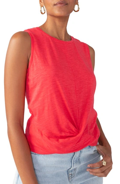 Shop Sanctuary Twisted Cotton Blend Slub Jersey Tank In Island Pin