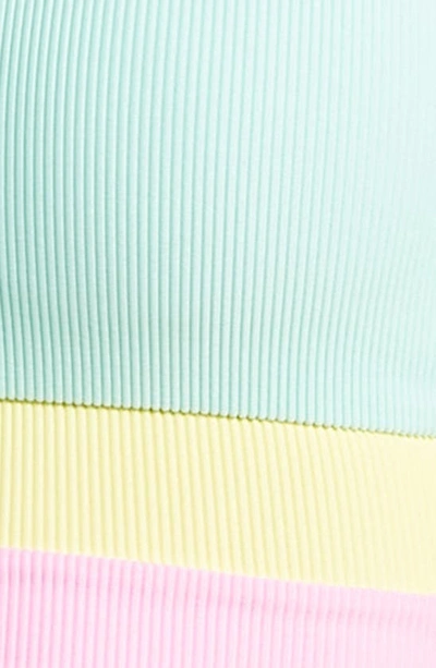 Beach Riot Eva Scoop Bikini Top In Pastel Macaron Color Block