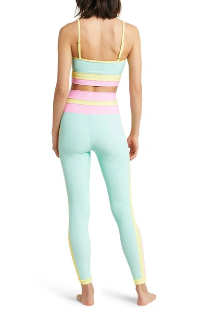 Shop Beach Riot Eva Colorblock Rib Sports Bra In Pastel Macaron Color Block