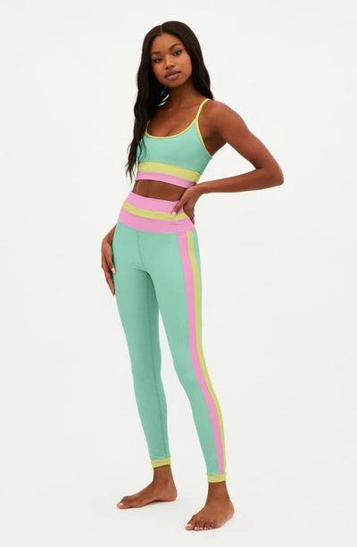 Shop Beach Riot Eva Colorblock Rib Sports Bra In Pastel Macaron Color Block