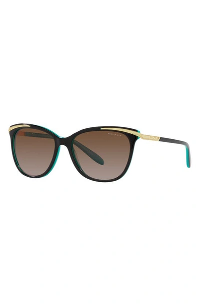 Shop Ralph By Ralph Lauren Ralph Lauren 54mm Polarized Cat Eye Sunglasses In Brown Gradient