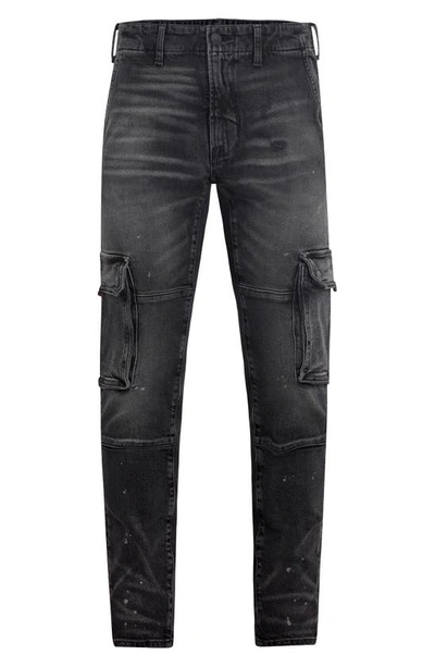 Shop Hudson Reese Cargo Straight Leg Jeans In Black Ash
