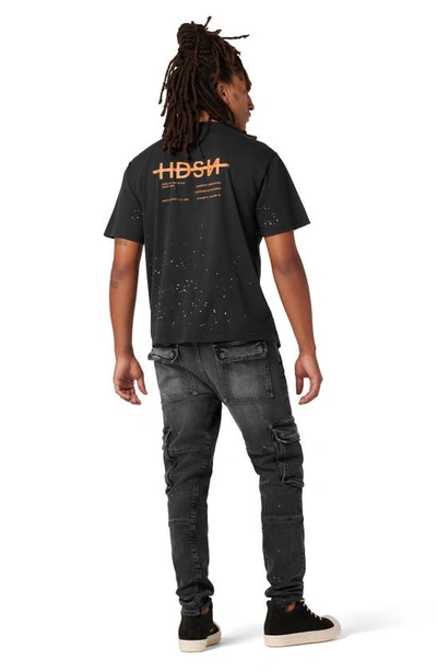 Shop Hudson Reese Cargo Straight Leg Jeans In Black Ash