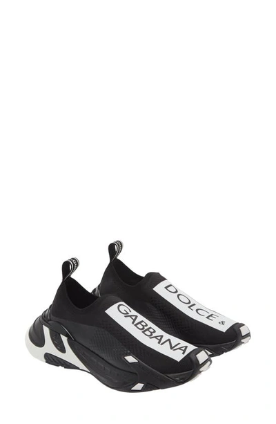 Shop Dolce & Gabbana Dolce&gabbana Sorrento Logo Slip-on Sneaker In Black