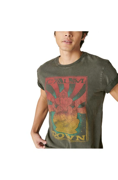 Lucky Brand Calm Ganesh Cotton Graphic Tee In Jet Black