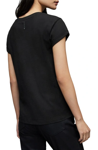 Allsaints Womens Black Anna Crewneck Cotton T-shirt 16 In Black