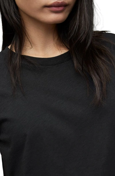 Allsaints Womens Black Anna Crewneck Cotton T-shirt 16 In Black