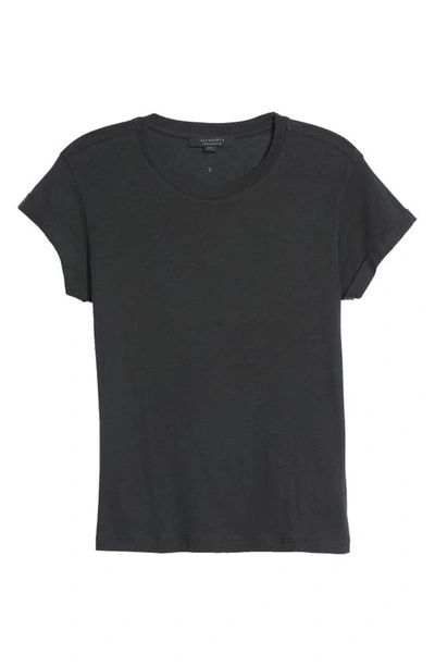 Shop Allsaints Anna Cuff Sleeve Cotton T-shirt In Black