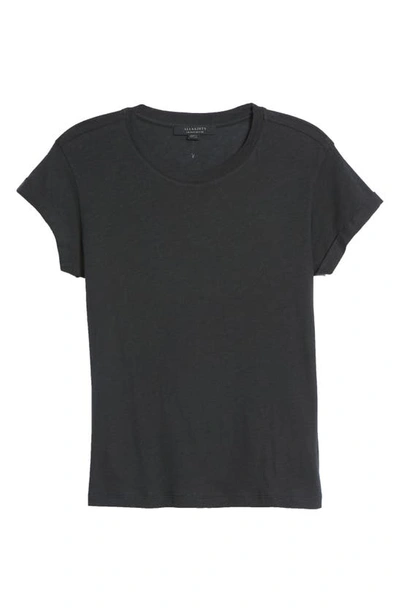 Allsaints Womens Black Anna Crewneck Cotton T-shirt 16 In Black