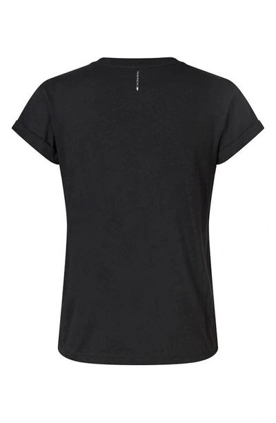 Shop Allsaints Anna Cuff Sleeve Cotton T-shirt In Black