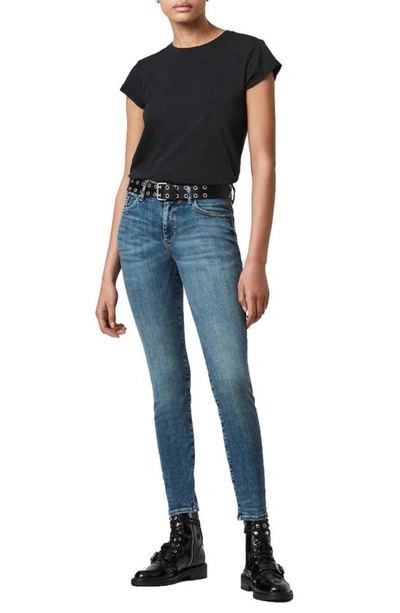 Allsaints Womens Black Anna Crewneck Cotton T-shirt 16 In Black