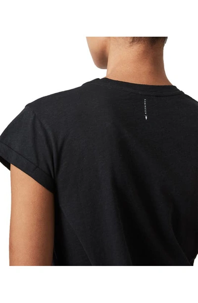 Allsaints Womens Black Anna Crewneck Cotton T-shirt 16 In Black