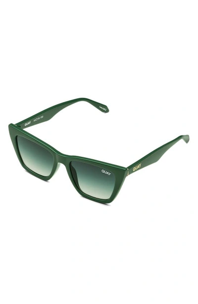 Shop Quay Call The Shots 48mm Gradient Cat Eye Sunglasses In Monstera/ Green