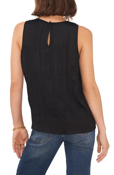 Shop Vince Camuto Pleated Sleeveless Blouse In Rich Black