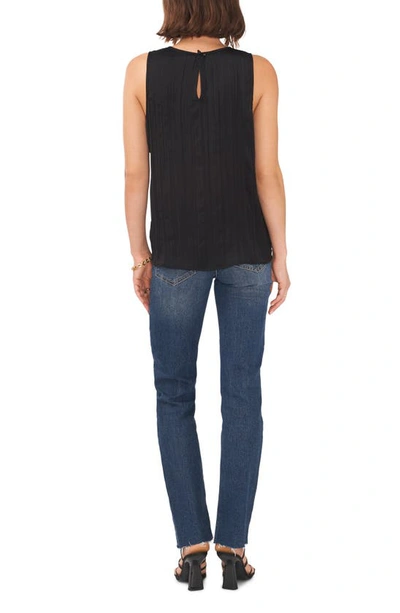 Shop Vince Camuto Pleated Sleeveless Blouse In Rich Black
