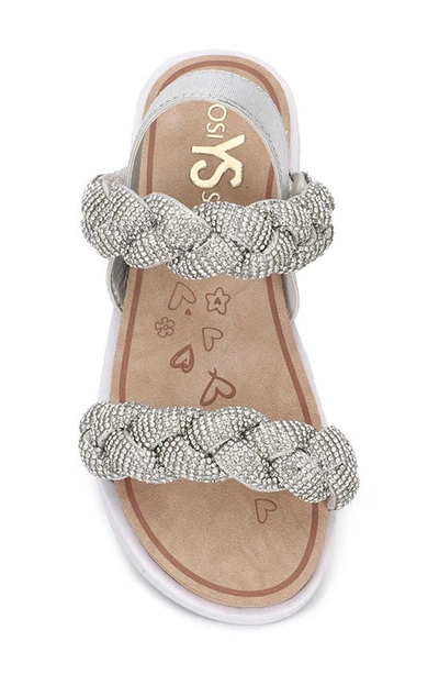 Shop Yosi Samra Kids' Miss Bradie Sandal In Silver