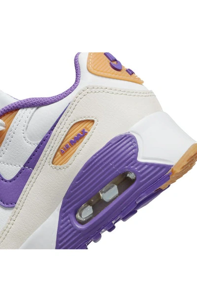 Shop Nike Kids' Air Max 90 Ltr Sneaker In White/ Grape/ Phantom/ Citron