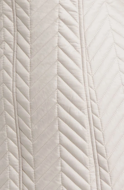 Shop Via Spiga Herringbone Quilted Water Resistant Hooded Jacket In Oyster