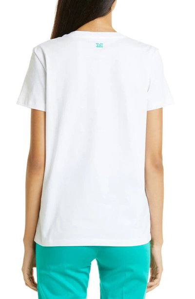 Shop Max Mara Mincio Monogram Cotton Graphic Tee In Optical White