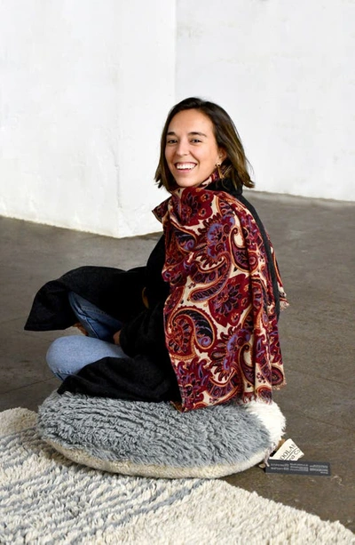 Lorena Canals Sun Ray Washable Wool Pouf In Brown Tones