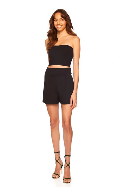 Shop Susana Monaco Pleated High Waist Shorts In Black