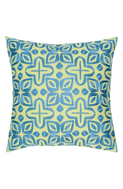Shop Rochelle Porter Beauty Cotton Accent Pillow In Blue/ Sunshine